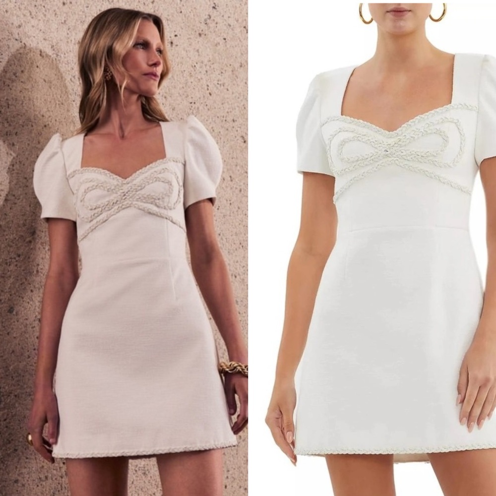 Rebecca Vallance Clarisse Plait-Trimmed Mini Dress
